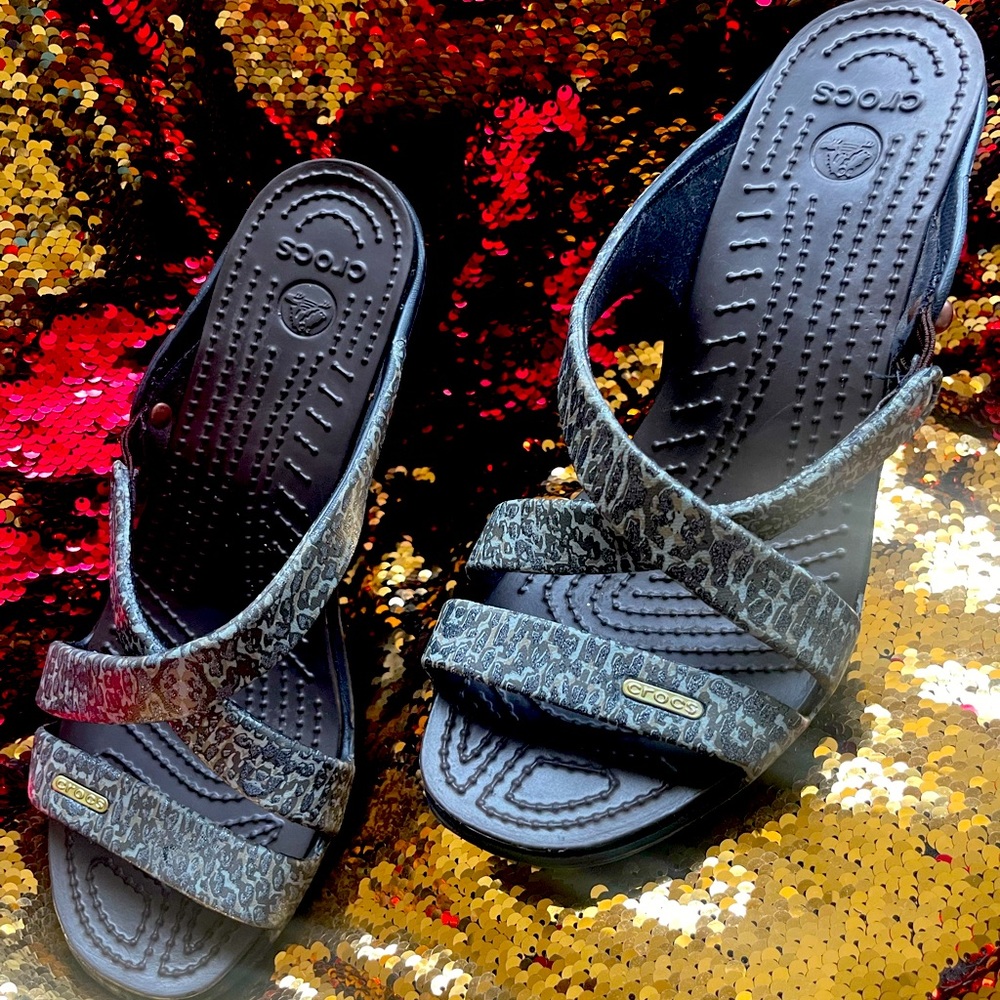 Crocs wedge heel platform women open toe heel